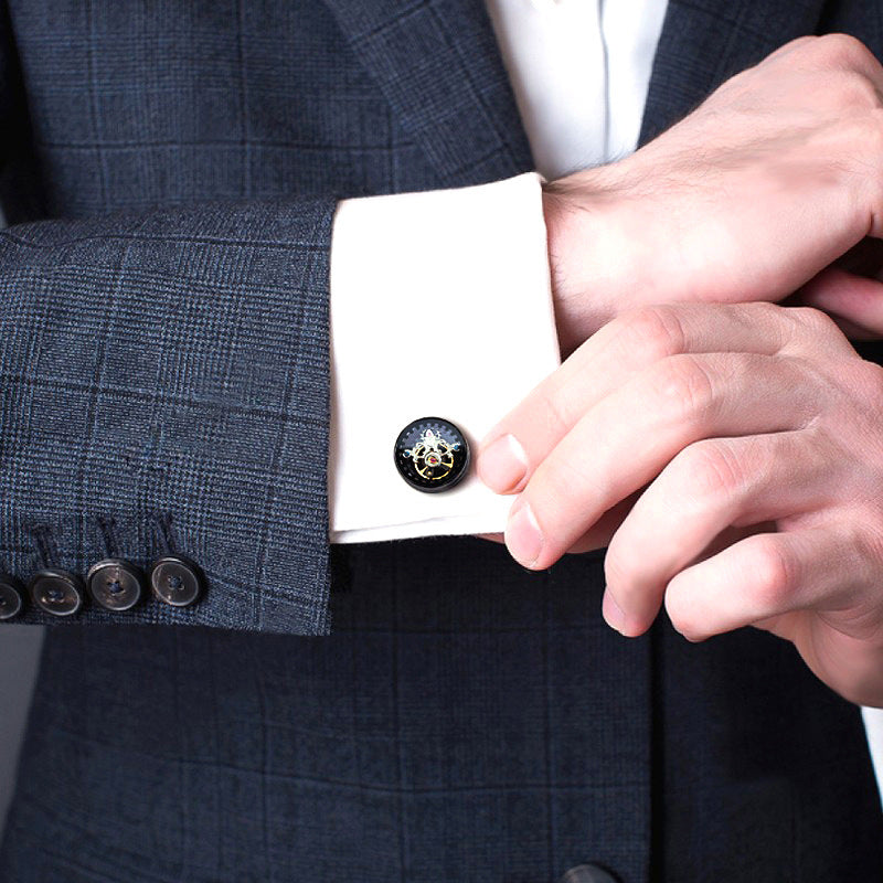 Tourbillon Cufflinks Light Luxury Business French Style Shirt Punk Movement Cufflinks