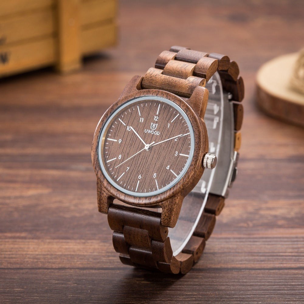 Wooden quartz watch