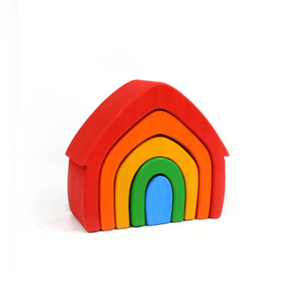 Children's solid wood rainbow blocks