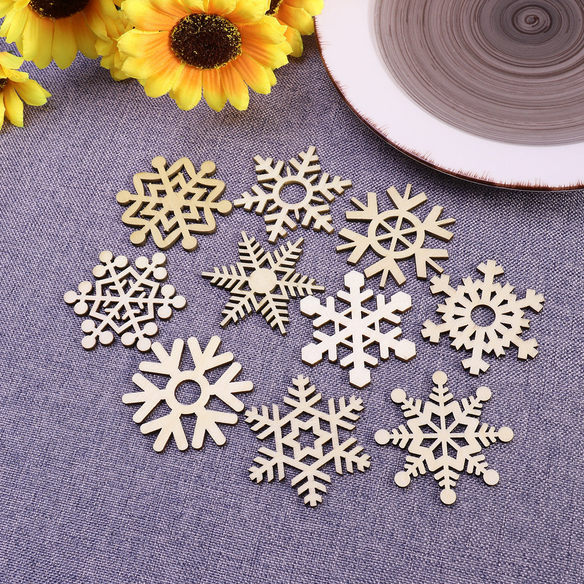 Wooden snowflake pendant