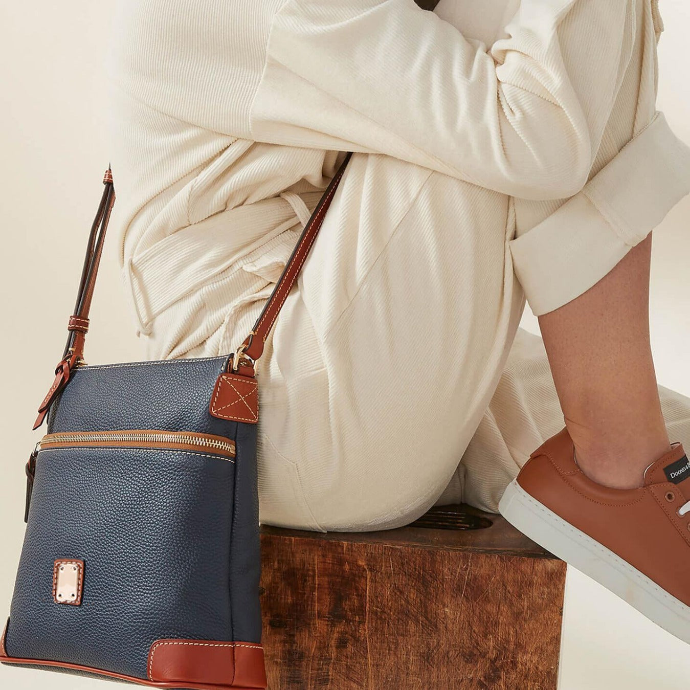 Vintage Lychee Grain Texture Crossbody Bag