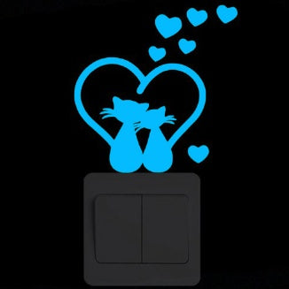 Blue Luminous cartoon switch sticker