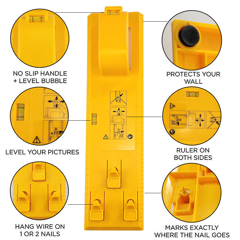 Multifunctional spirit level for frame hanging tool