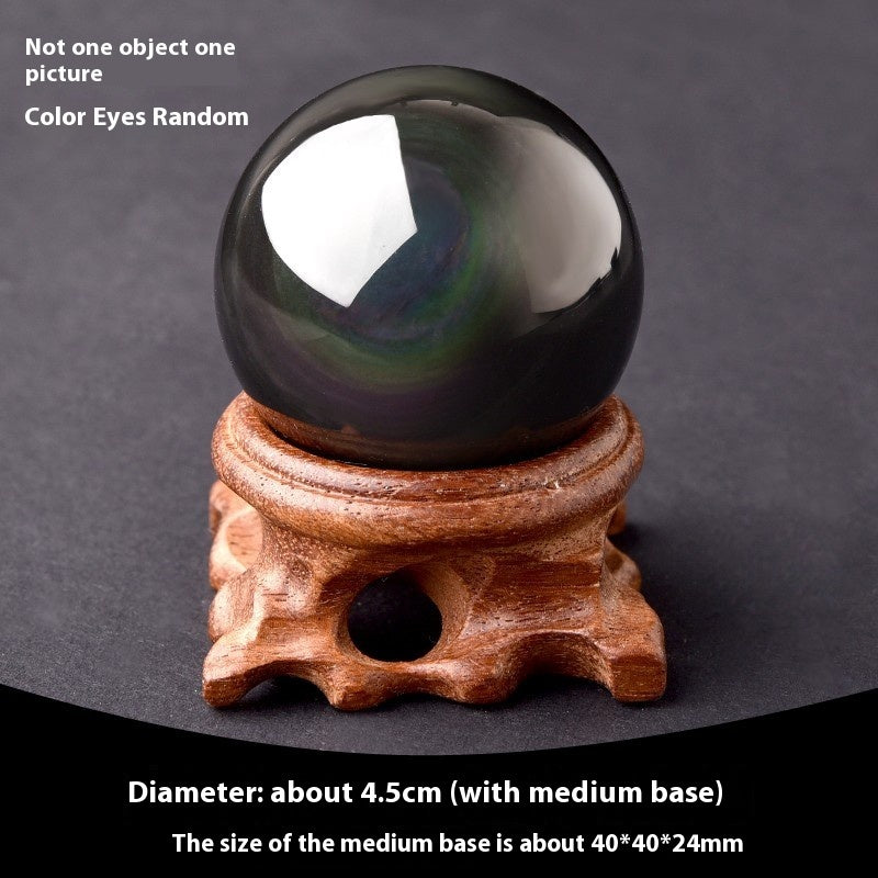 Natural Obsidian Crystal Ball Ornament