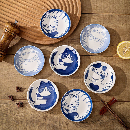 Home Cartoon Ceramic Cat Pattern Dish