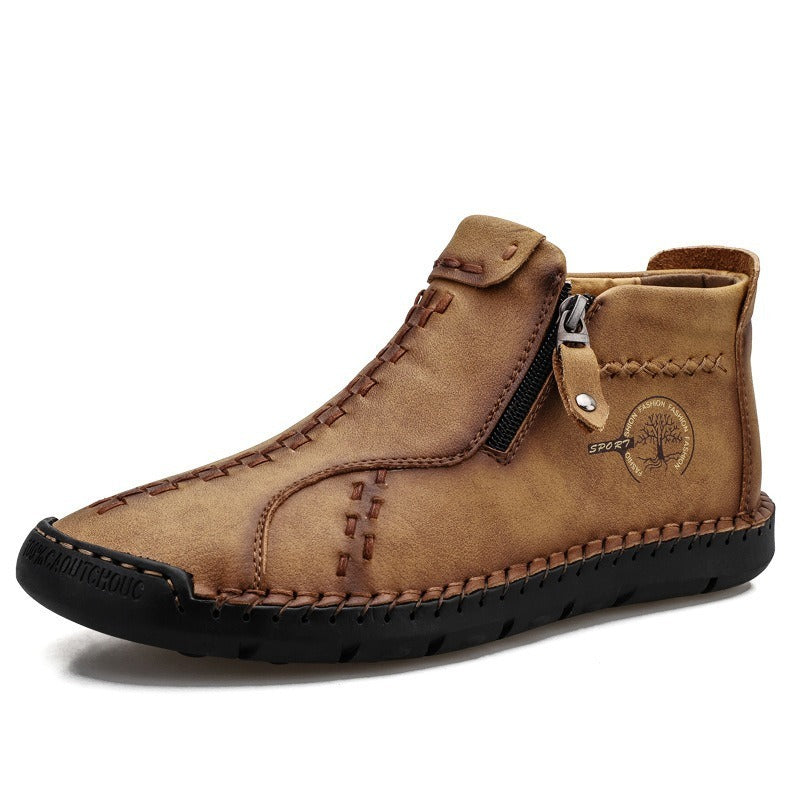 High-top Handmade Leather Shoes Thick Bottom Boots