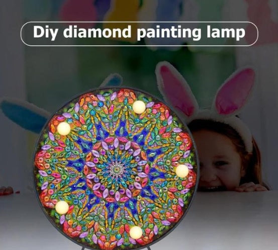 Diamond painting with small night light