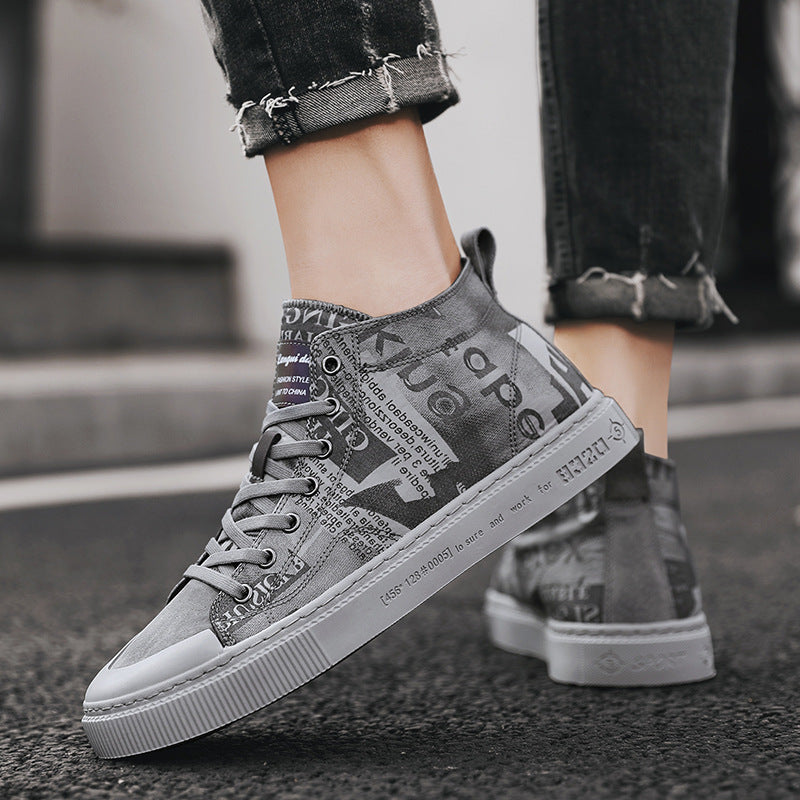 high-top canvas shoes