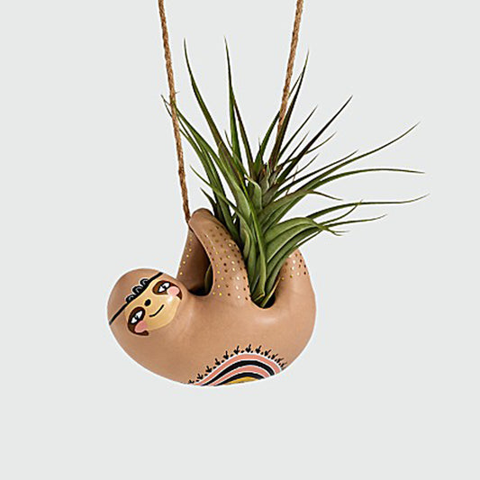 Sloth Ceramic Hanging Pieces Twine Suitable For Planting