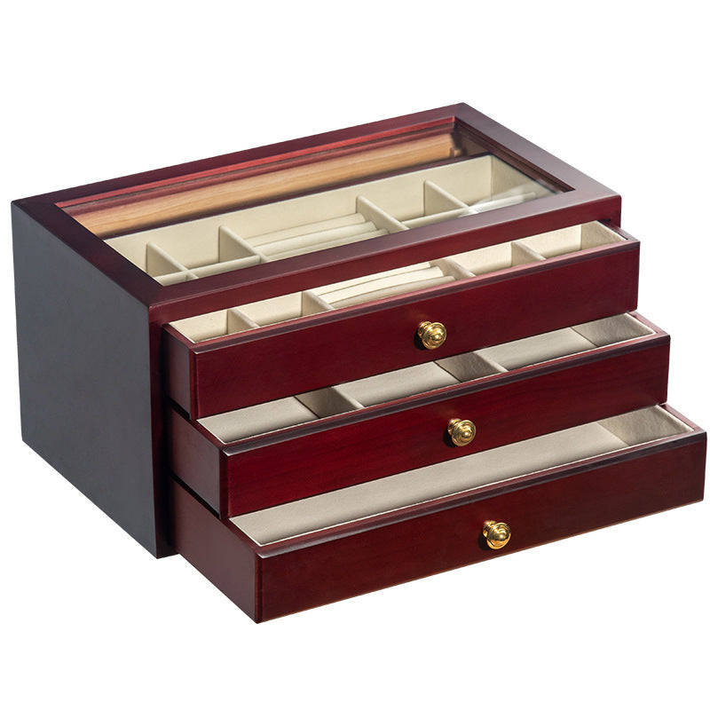 Jewelry Box Storage Box High-end Luxury Solid Wood Simplicity Multi-layer