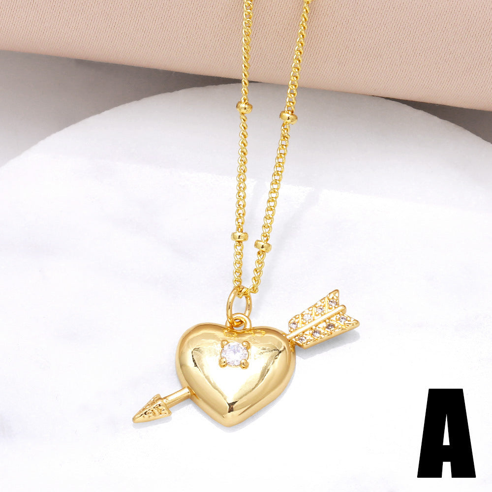 Hot Love Angel Pendant Necklace Women's Gold Plated