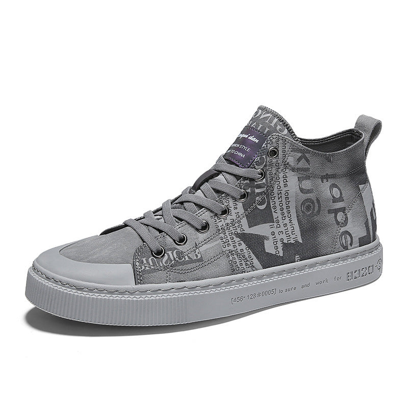 high-top canvas shoes