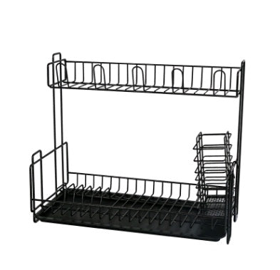 Multi-function kitchen storage rack double tableware dish drain rack iron storage rack