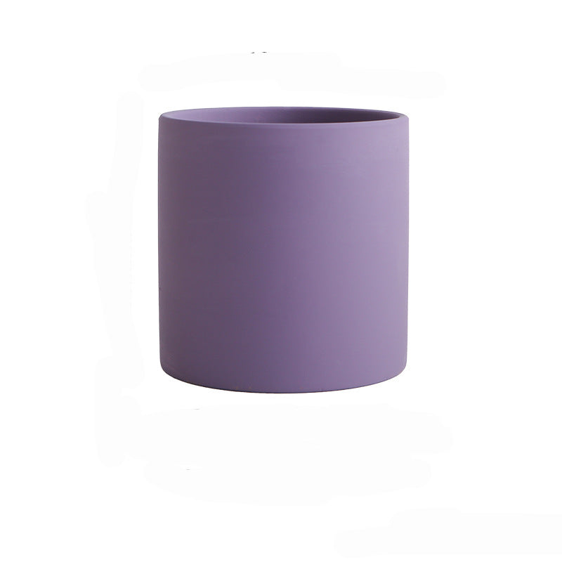 Ceramic Flowerpot With Straight Tube And Tray