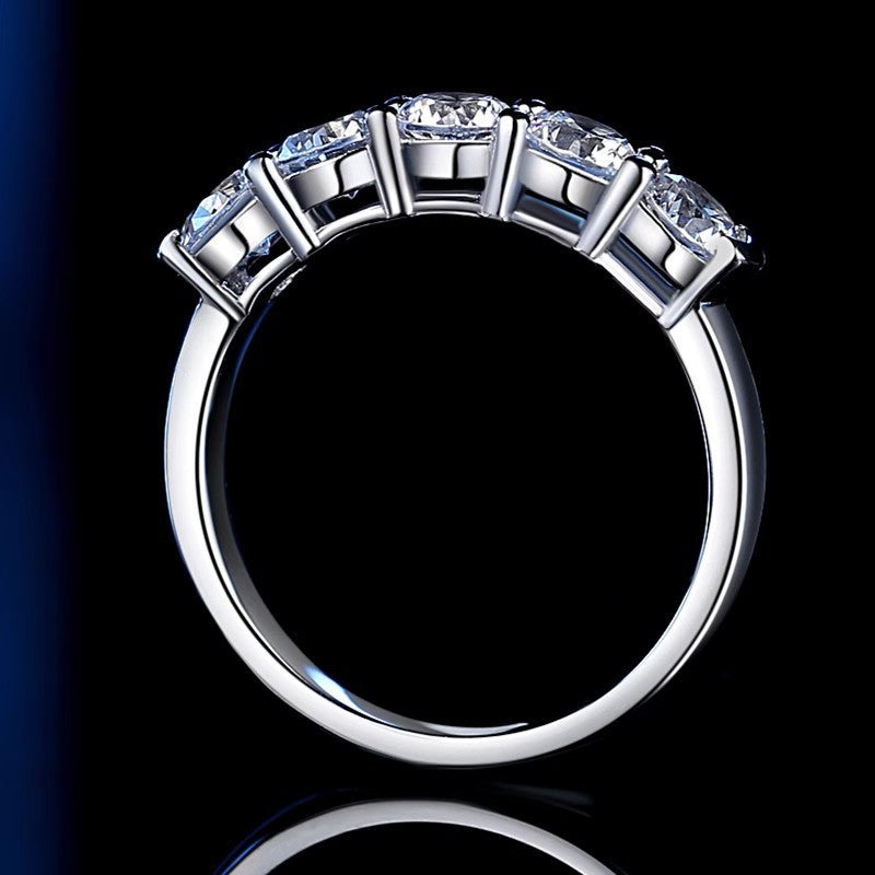 Fashion Personality Silver Moissanite Ring Women