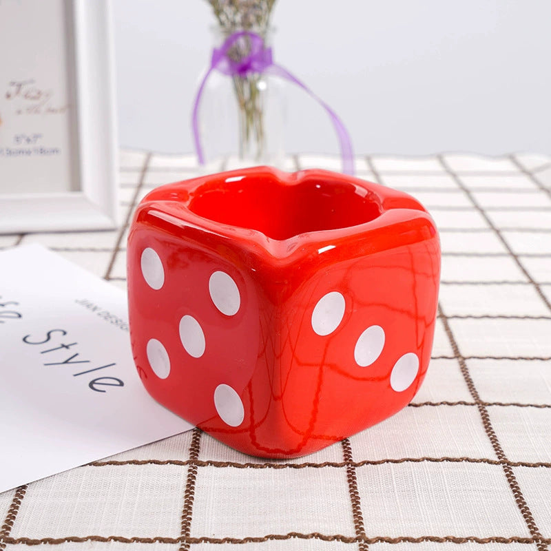 Ceramic Sieve Ashtray Dice Gift Home Decoration