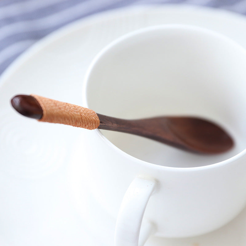 Wooden spoon baby eating spoon