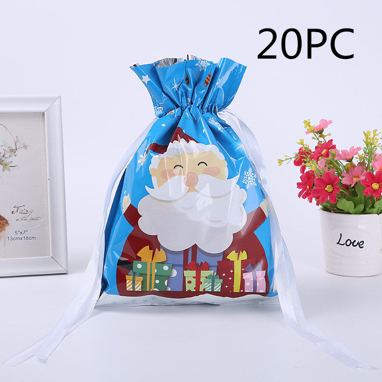 Christmas Gift Wrapping Bag Drawstring Decoration