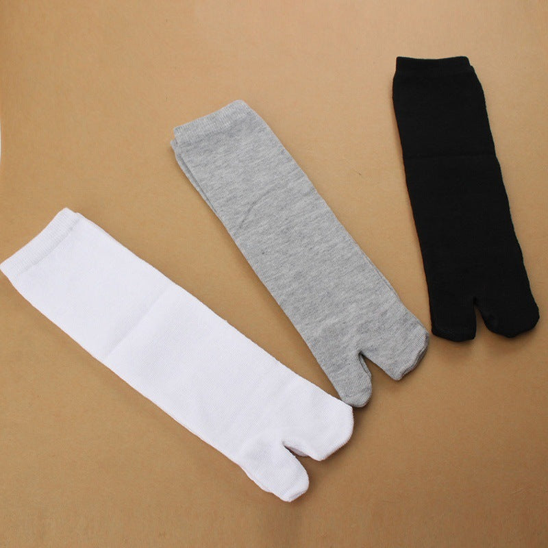 Spring And Autumn Mid Tube  Cotton Five Finger High Tube Cute Split Toe Socks