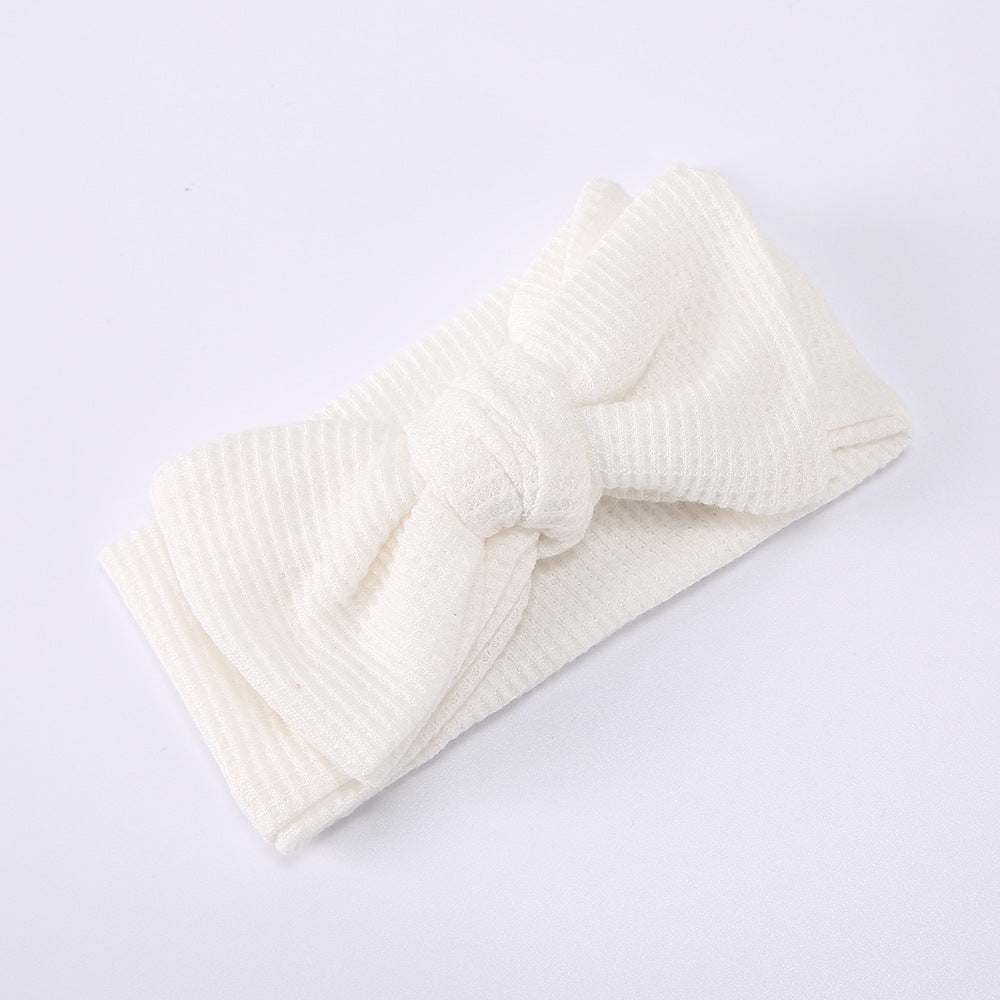 Baby Oversized Bow Children's Waffle Knit Knotted Headband Fontanelle Hair Accessories