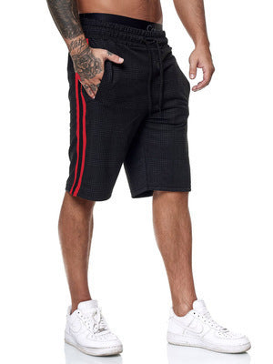 Casual Sports Checkered Striped Fashionable Slim Fit Shorts