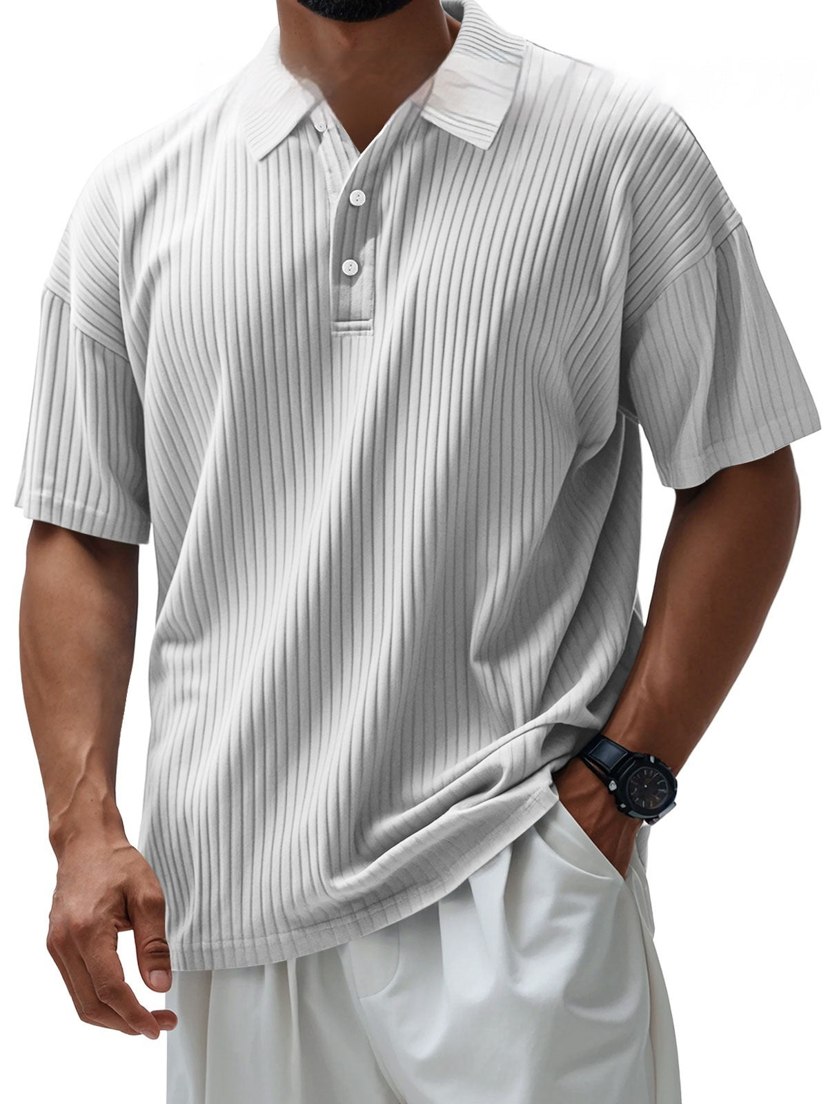 Printed Men's Loose Trendy Short Sleeve Lapel Shirt