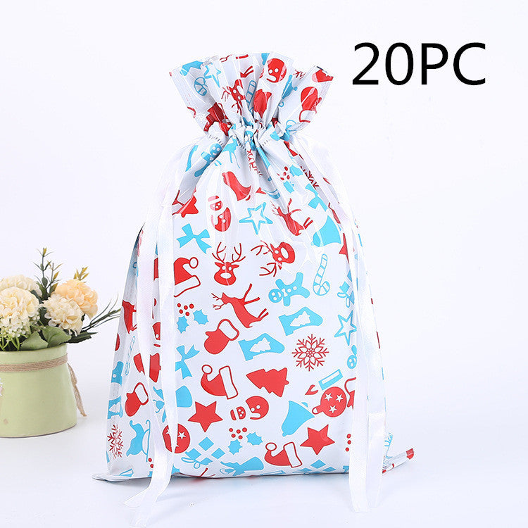 Christmas Gift Wrapping Bag Drawstring Decoration