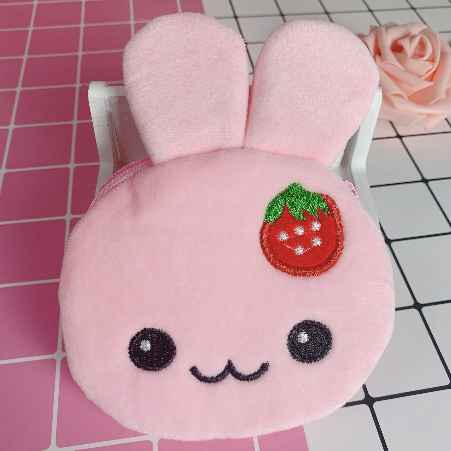 Cartoon Female Cute Student Portable Mini Plush Earphone Key Coin Purse