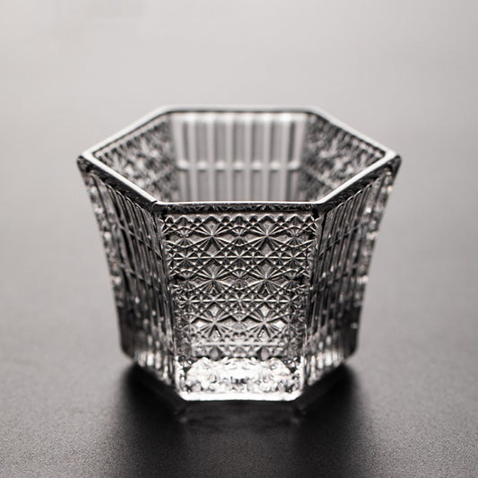 Hexagonal Crystal Glass Tea Cup