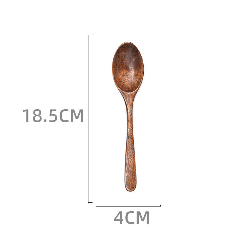 Japanese Style Wooden Long Handle Soup Instant Noodle Spoon