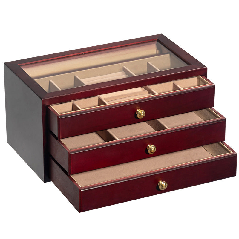 Jewelry Box Storage Box High-end Luxury Solid Wood Simplicity Multi-layer