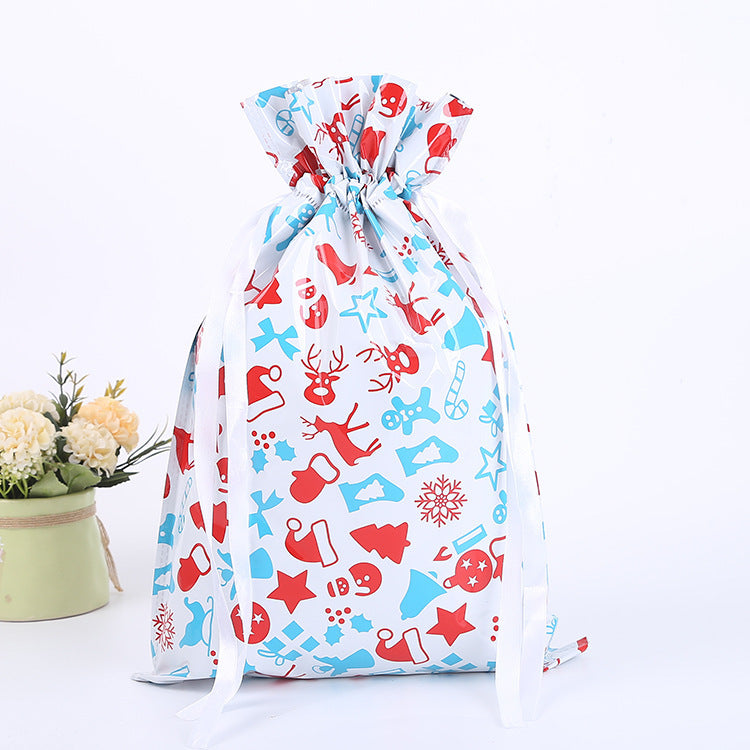 Christmas Gift Wrapping Bag Drawstring Decoration