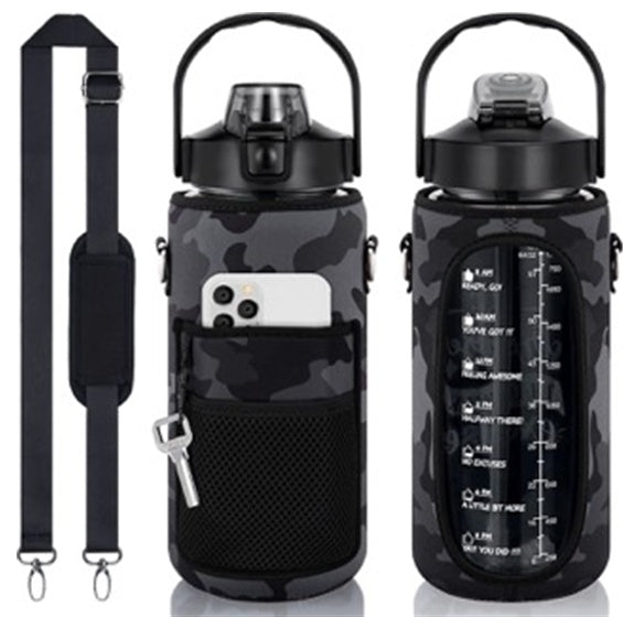 Outdoor Portable Travel With Scale Transparent Water Bottle Cup Set