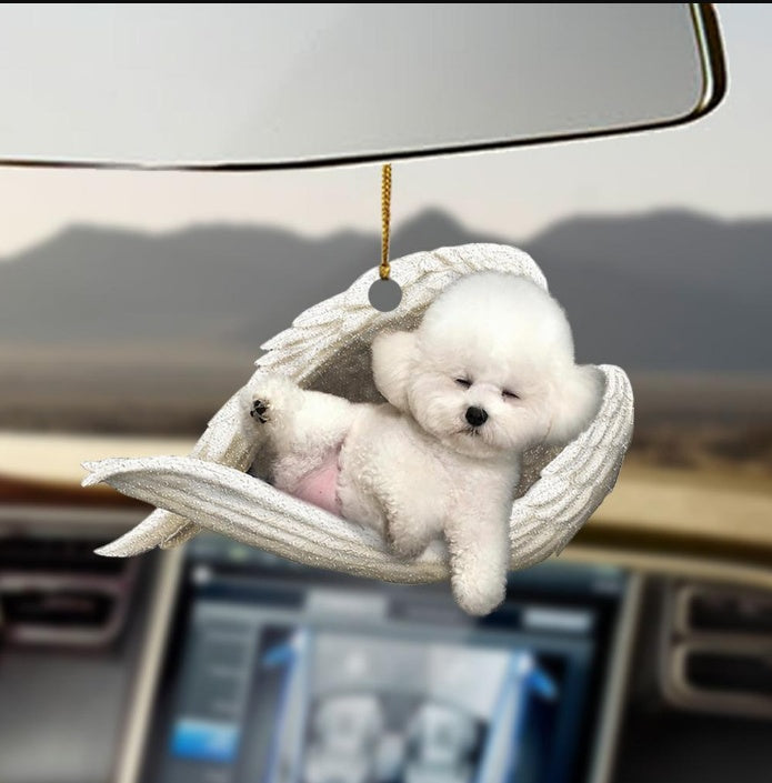 Car Pendant Sleeping Dog Angel Home Decor Acrylic Showcase Hanging Ornaments For Doors