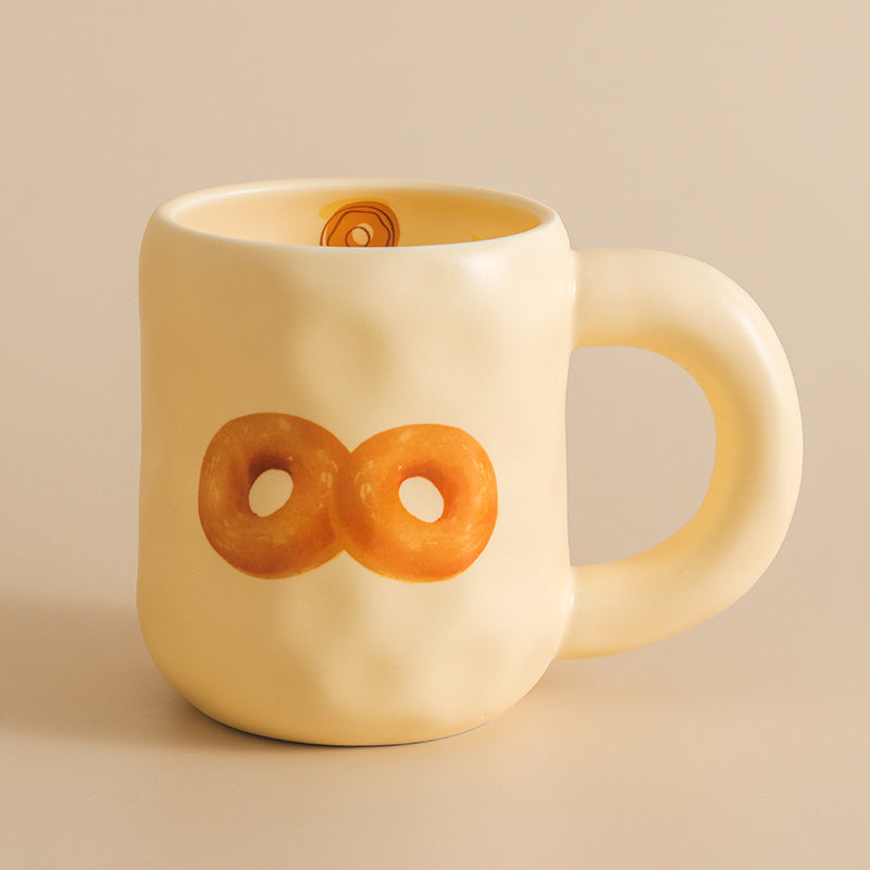 Cute Bread Mug With Lid Spoon