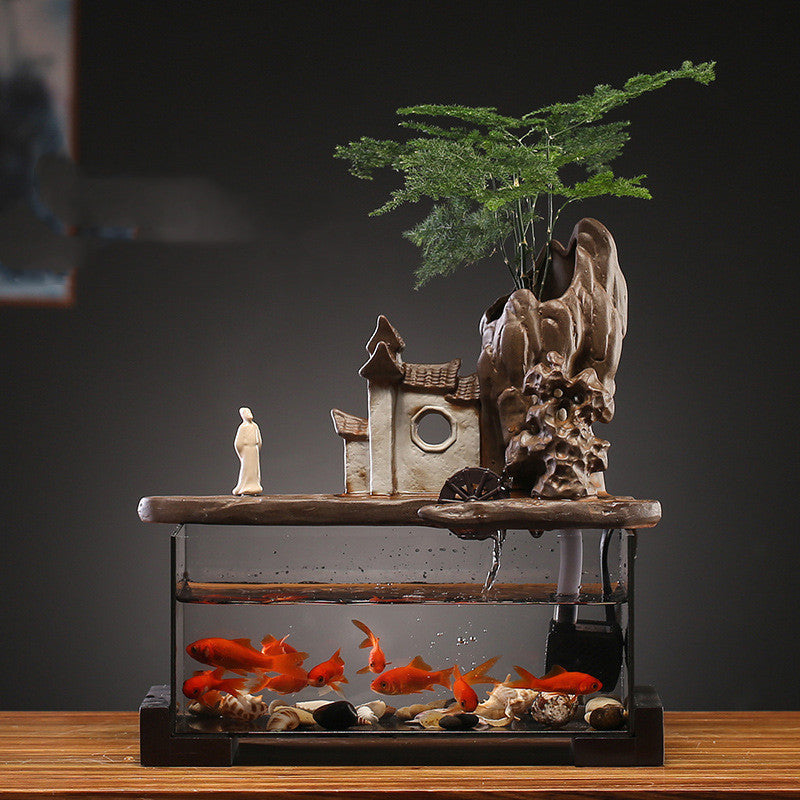 Flowing Water Ornament Circulating Small Fish Tank