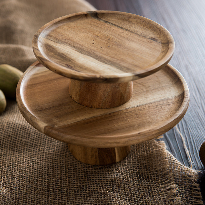 Solid wood dried fruit snack cake tray