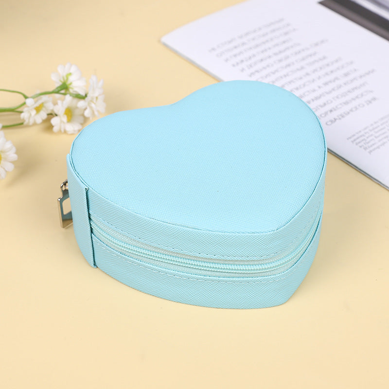 Heart-shaped Portable Travel Jewelry Storage Box