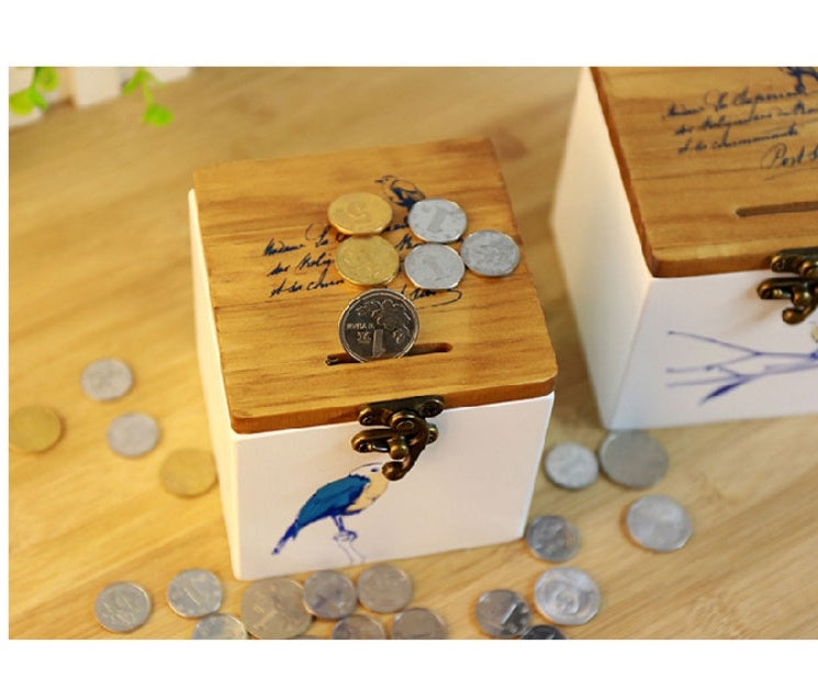 Bluebird Wooden Money Box