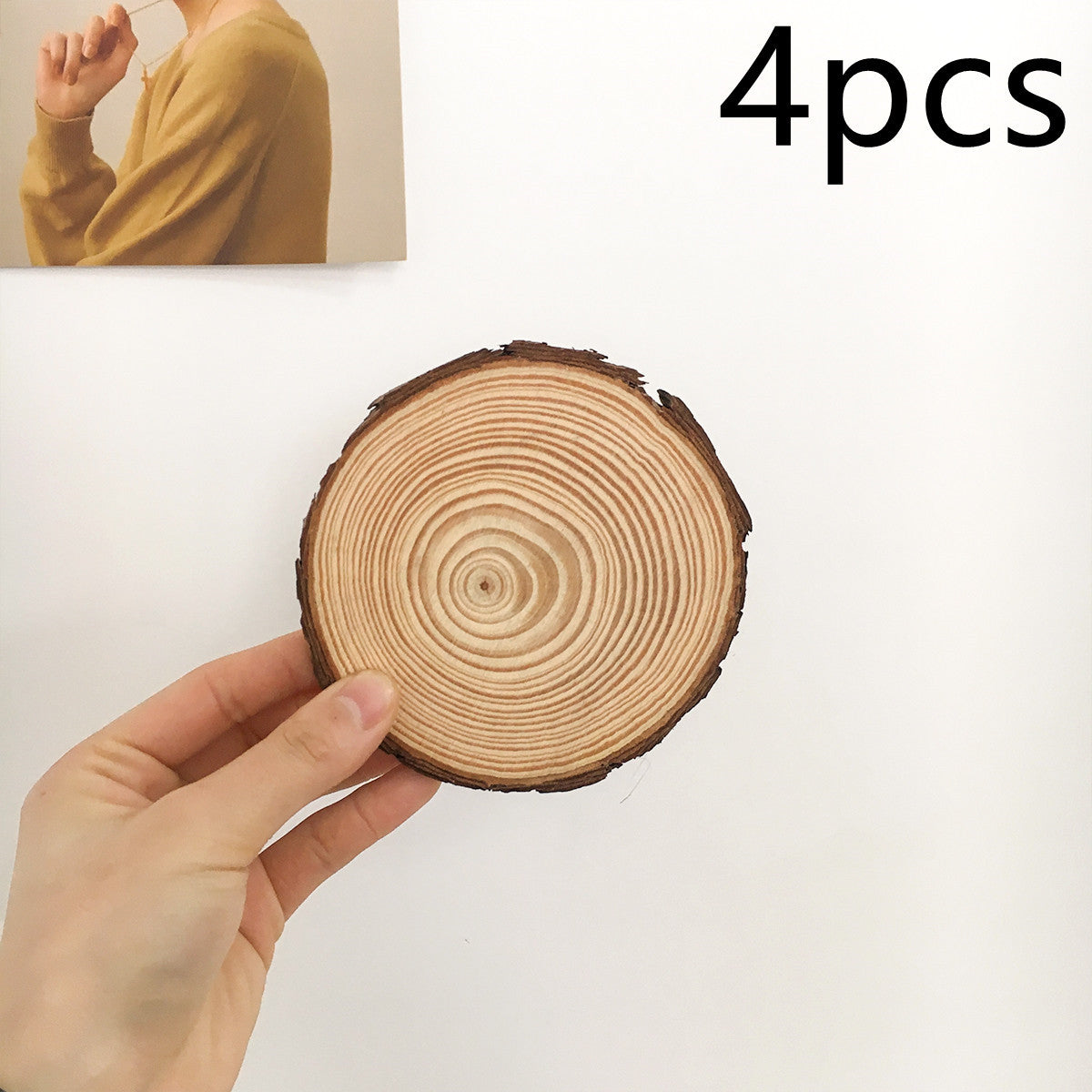 Log Annual Rings Pine Chip Cushion Wood Pile Coaster