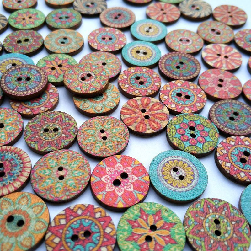 20mm laser cut wooden wood chip wooden buttons