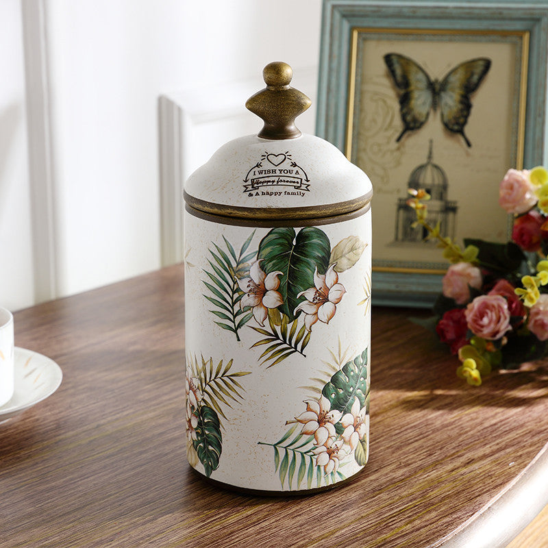 European Style Ceramic Storage Jar Decoration Home Creative With Lid