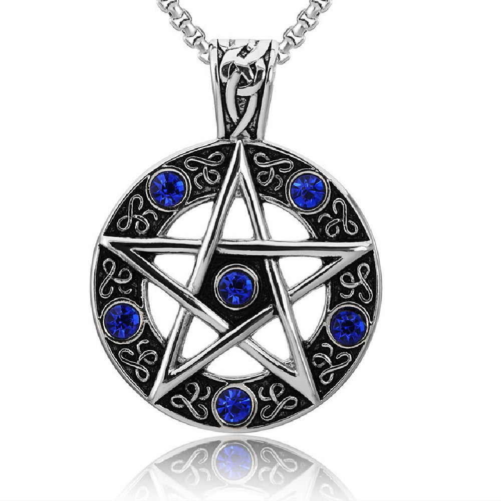 Disco Personality Men's Hexagram Necklace Pendant