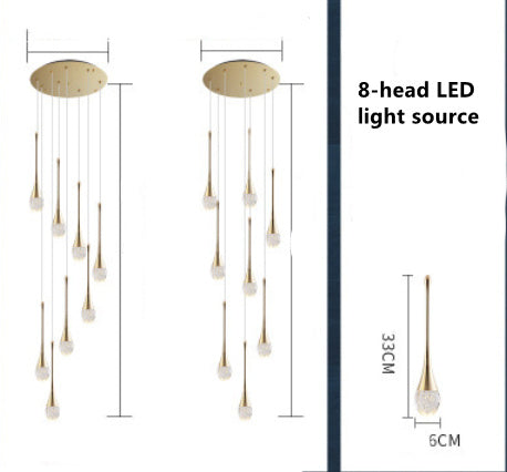 8-head Minimalist Staircase Chandelier