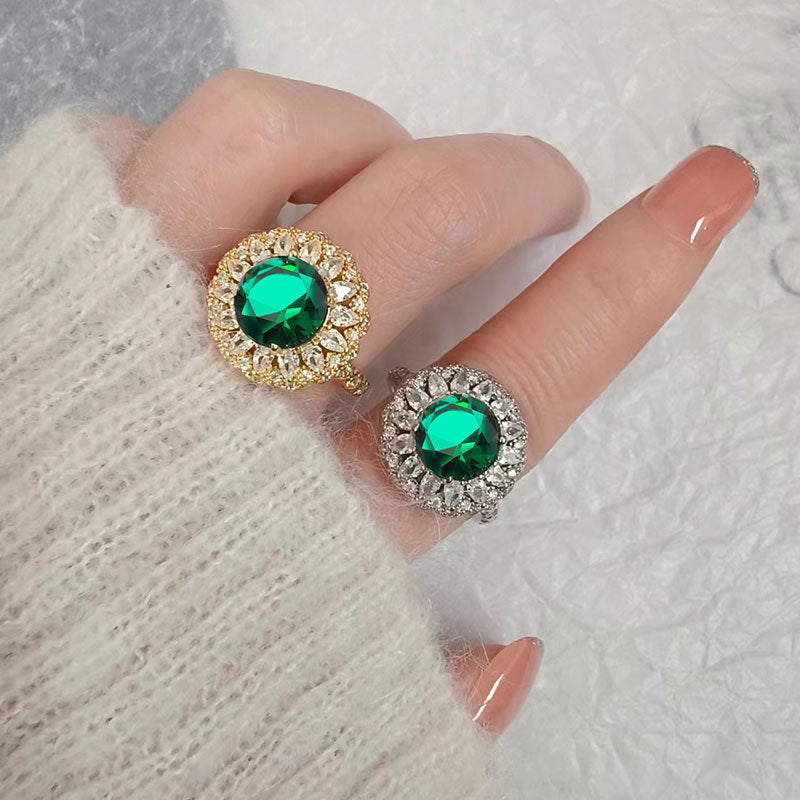 Green Moissanite Ring Women