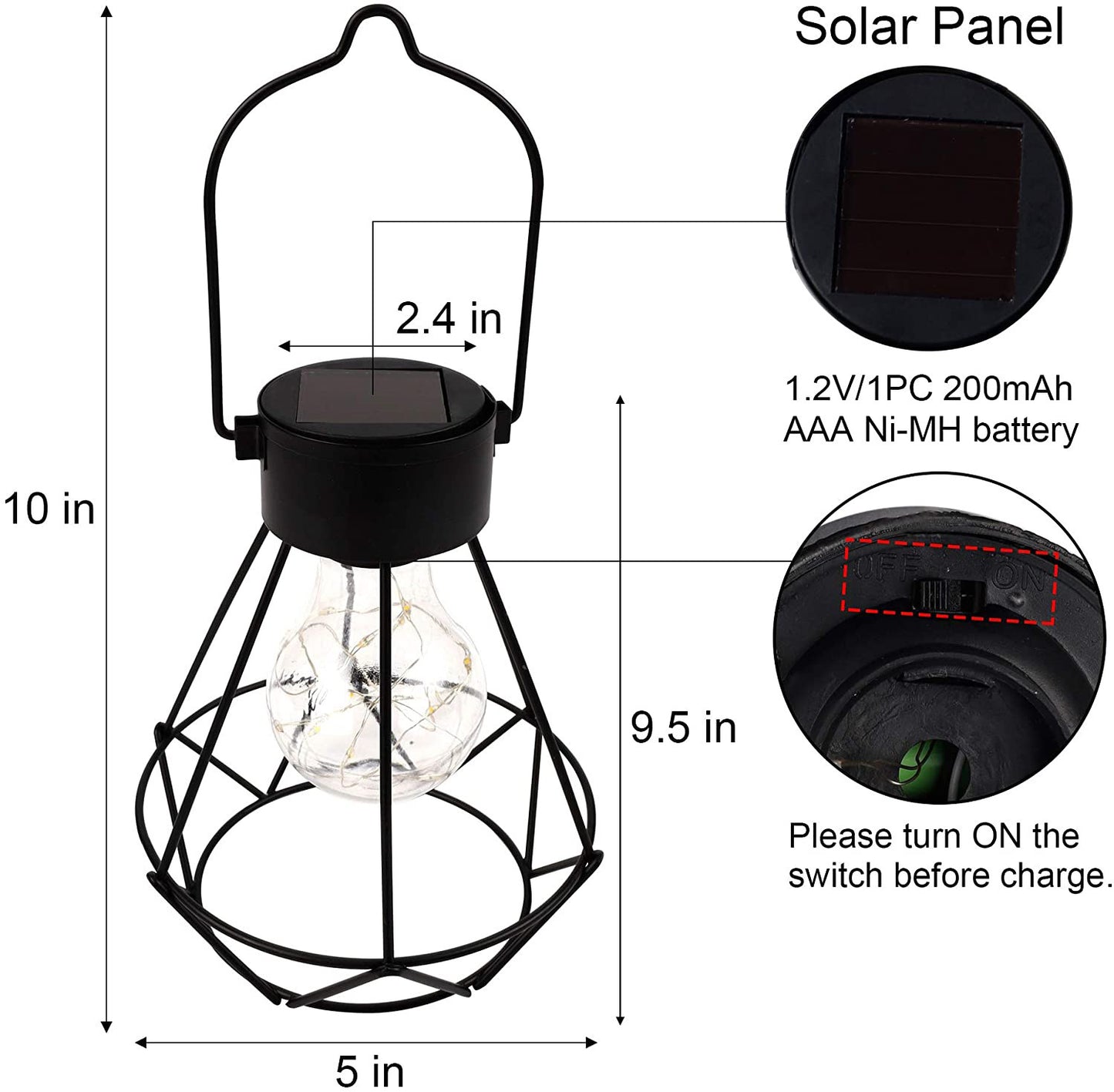 Garden Terrace Charm Edison Retro Lantern