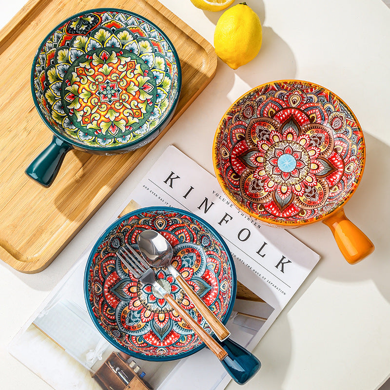 Glazed Salad Bowl Dessert Bowl Household