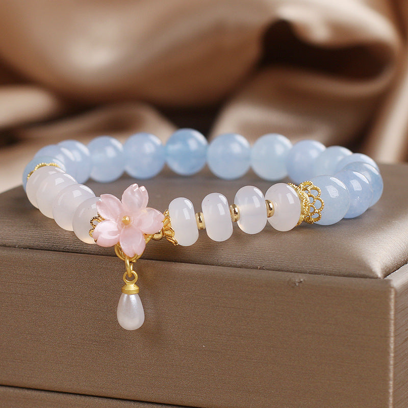 Aquamarine Crystal Bracelet For Women Fresh And Sweet