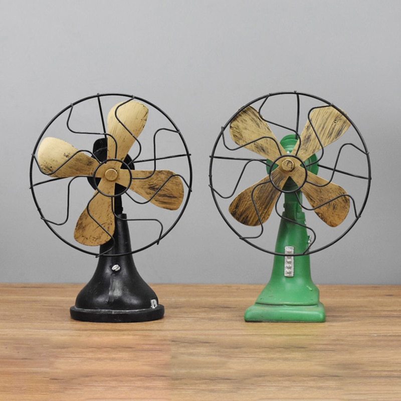 European style electric fan resin ornament