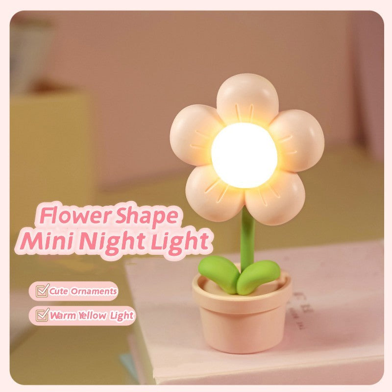 Mini Flower Small Night Lamp Cute Atmosphere Bedside Creative Home Decor Bedroom Ambient Lights